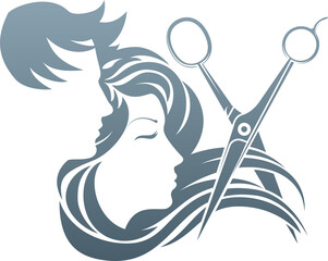 Wall Mural - Hairdresser Man and Woman Scissors Concept