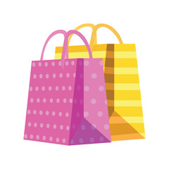 Shopping bag emoji vector illustration pink yellow