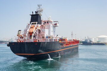 Wall Mural - Bunkering vessel in port