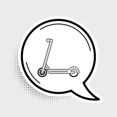 Poster - Line Scooter icon isolated on grey background. Colorful outline concept. Vector