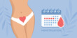female body menstruation hygiene calendar woman illustration