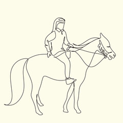 Arab man with araian horses vector line art. Arabian man wit traditional clothes riding his horse line drawing