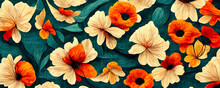 Abstract Flower Illustration, Creative Flower Background