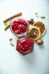 Poster - Traditional homemade plum jam with spices