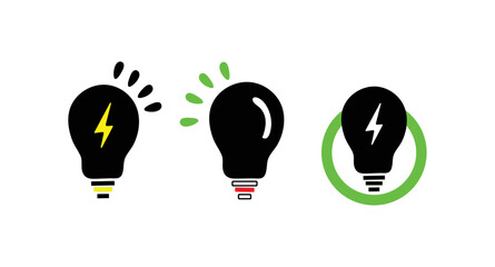 Poster - bulb icon set