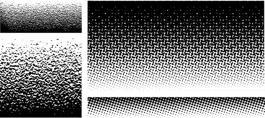 Wall Mural - Collection of vector halftone backgrounds. Pop art template for your design. Wavy dotted pattern with halftone effect