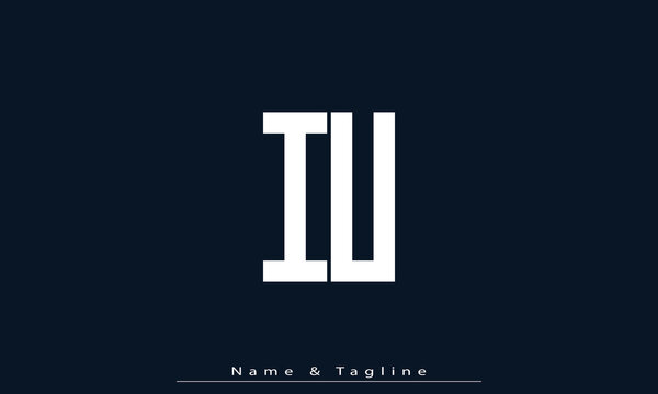 Alphabet letters Initials Monogram logo IU , UI