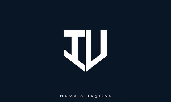Alphabet letters Initials Monogram logo IU , UI
