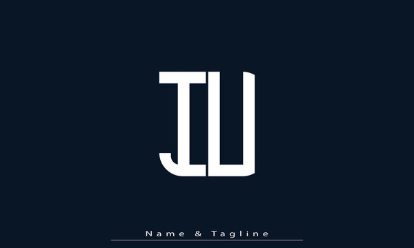 Alphabet letters Initials Monogram logo IU , UI