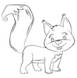 Squirrel. Element for coloring page. Cartoon style.