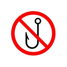 Ban Fishing Sign Icon 