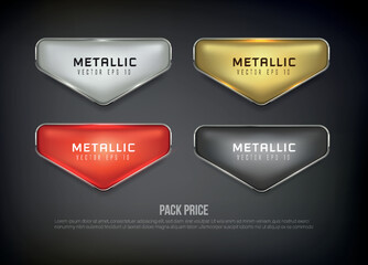 Wall Mural - buttons set web steel on background color black 36