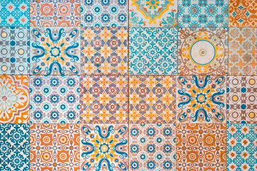  Bright old patterned tile. Beautiful retro Background, texture, pattern