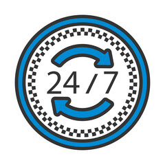 Sticker - 24 Hour Taxi Service Icon