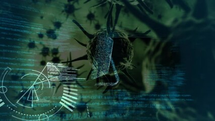 Poster - Animation of data processing with scope scanning over virus cells
