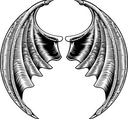 Wall Mural - Bat or Dragon Wings Design