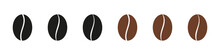 Coffee Bean Vector Icons. Caffeine Sign.  Isolated Coffe Beans. Vector Illustration Eps10
