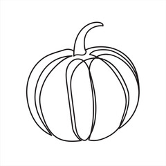 Wall Mural - Continuous line drawing pumpkin. Autumn pumpkin line art. Minimalist art