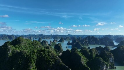 Wall Mural - Aerial view of Halong bay in Vietnam.