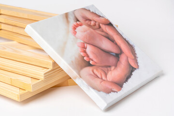 photo printed on canvas and stretched on a stretcher in frame workshop
