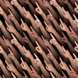 Seamless pattern of human hands with index fingers pointing up. Based on 3d rendering on black