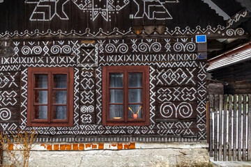 Wall Mural - Painted folk house, UNESCO village Cicmany in Slovakia