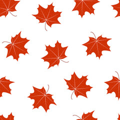red maple leaves seamless pattern