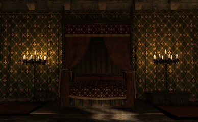 Wall Mural - Medieval Bedchamber Interior