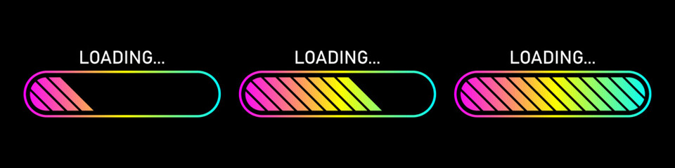 Poster - Modern colorful loading icon. Vector illustration isolated on black background.
