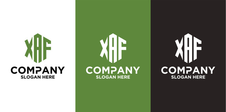 Initial letter X A F logo vector design template