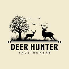 Wall Mural - deer hunting logo