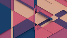 Multicolored Tech Background With A Geometric 3D Structure. Bright, Minimal Design With Simple Futuristic Forms. 3D Render.