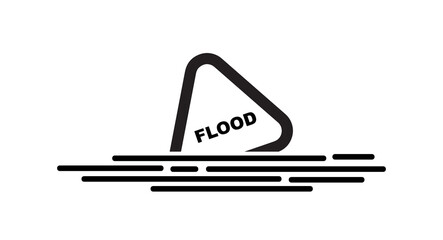 Sticker - flood sign on white background	