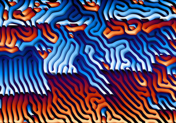 Poster - Abstract background with optical illusion generative pattern and vibrant fluid psychedelic colors