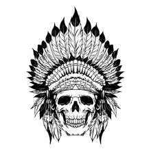 American Indian Skull Vector Image
