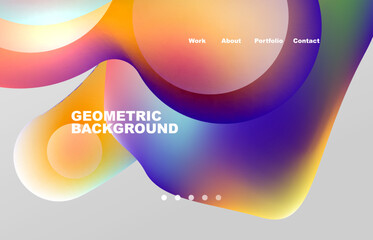 Abstract liquid background for your landing page design. Web page for website or mobile app wallpaper