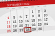 © AliaksandrBS - Calendar planner for the month september 2022, deadline day, 28, wednesday