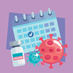 Poster - vaccine vial and calendar