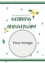 Wall Mural - Happy Wedding Anniversary Invitation Card Design