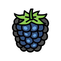 Wall Mural - ripe blackberry color icon vector. ripe blackberry sign. isolated symbol illustration