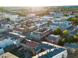 Wall Mural - Sosnowiec. Aerial View of City Center of Sosnowiec. The largest city in the Dabrowa Basin. Upper Silesia. Poland. Europe. 