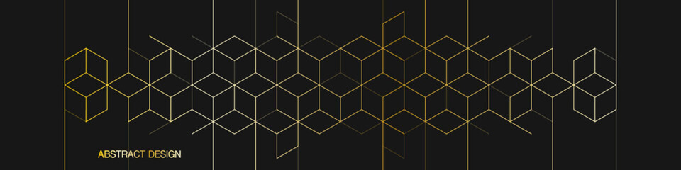 the graphic design elements with isometric shape golden blocks. vector illustration of abstract geom