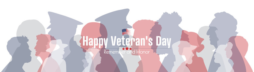 Wall Mural - Happy Veteran's Day card. 