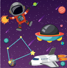 Wall Mural - cartoon space background template