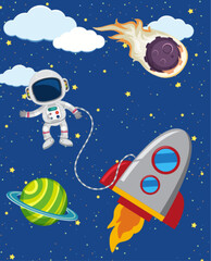 Wall Mural - cartoon space background template