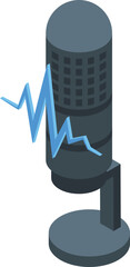 Poster - Radio content icon isometric vector. Media plan. Social strategy
