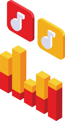 Poster - Content plan graph icon isometric vector. Social media. Web market