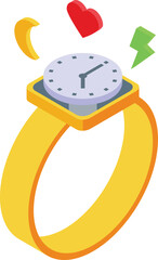 Poster - Content time icon isometric vector. Social media. Web market