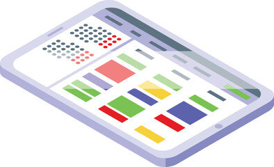 Poster - Web content icon isometric vector. Media plan. Digital calendar
