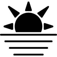 Sticker - Sunset Vector Icon